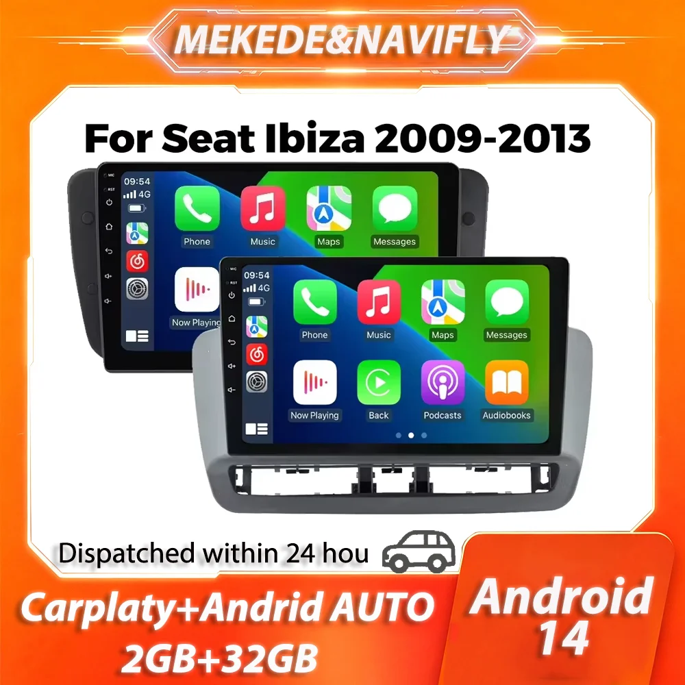 

MEKEDE IPS Screen Android All In One Android 14 Car Radio for Seat Ibiza MK4 6J 2009-2013 Carplay GPS Stereo Central Multimedia