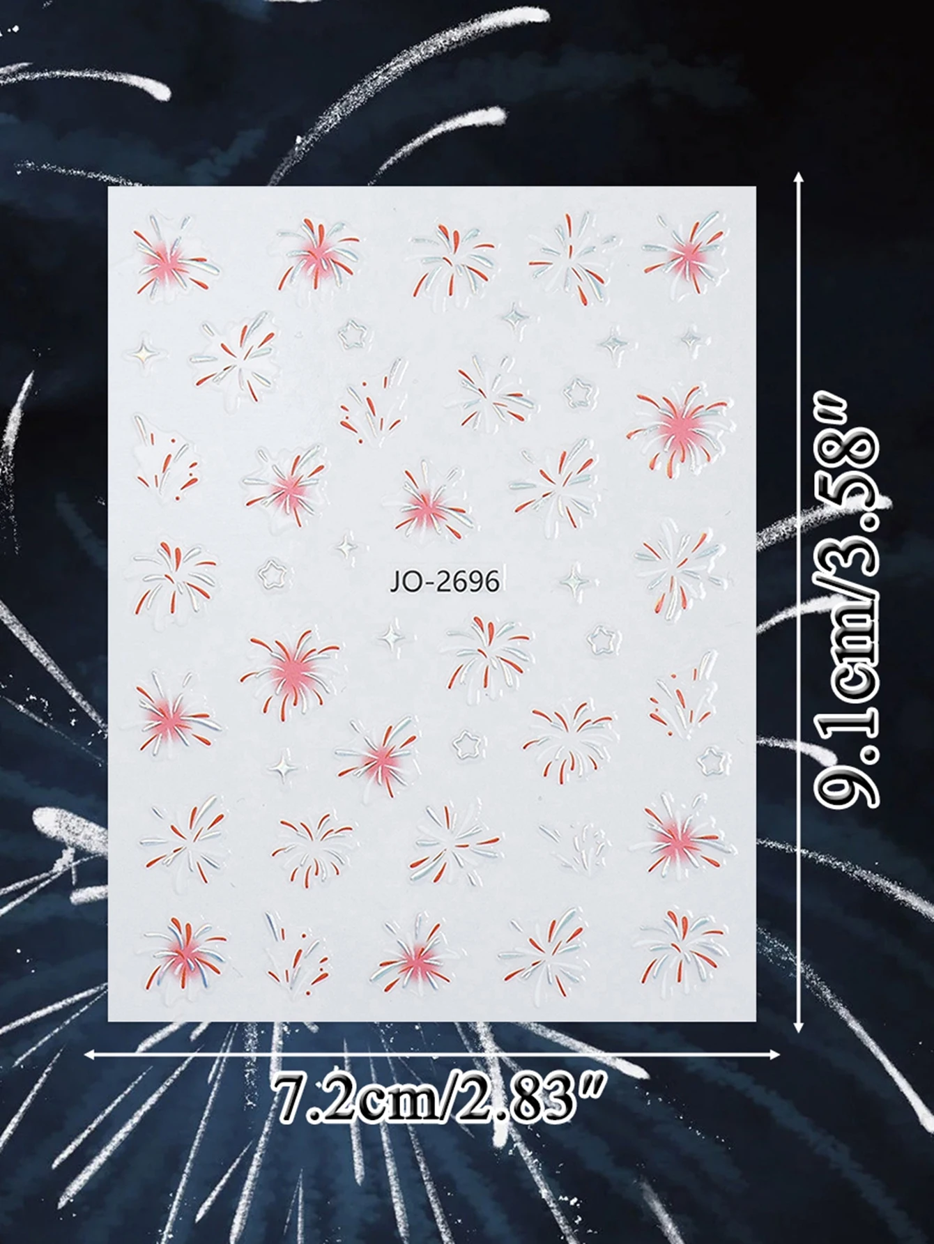 3/6/12 fogli Fuochi d'artificio Adesivi per nail art Festival metallizzato Decalcomanie glitter Decorazioni per unghie autoadesive per feste e vacanze