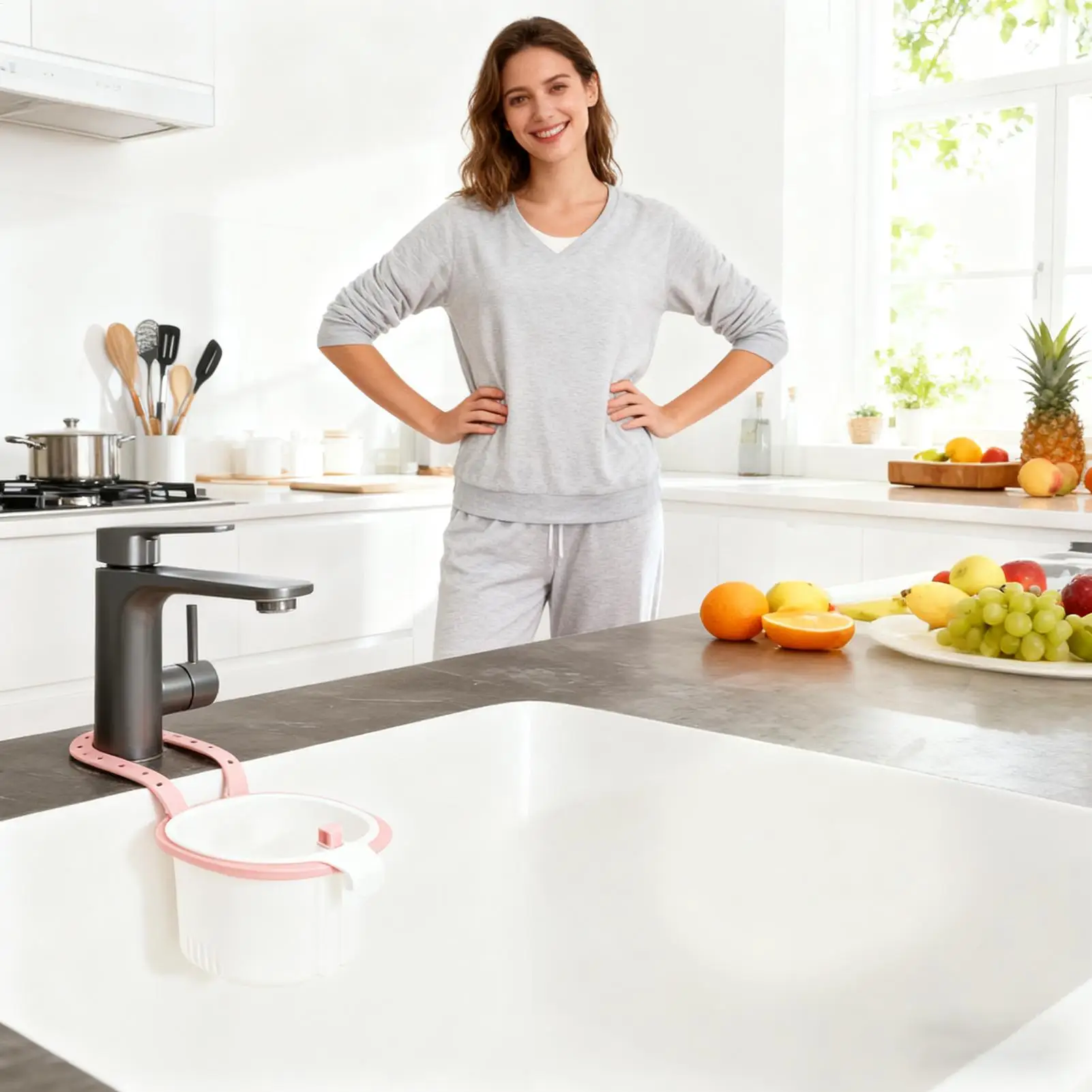 

Sink Drain Strainer Adjustable Kitchen Waste Strainer Faucet Filter Basket For Sink For Dormitory Hotel Restaurant Apartment