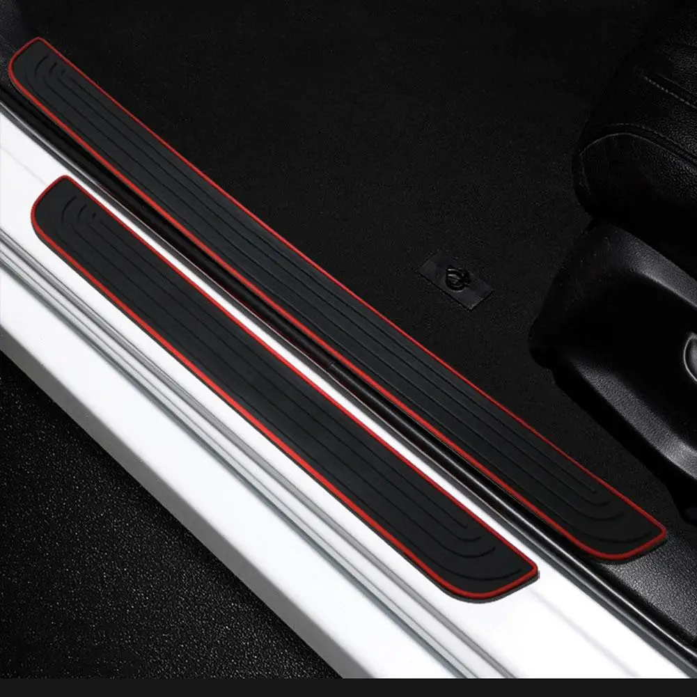 4Pcs/set Door Sill Plate Protectors Auto Anti-Scratch Door Entry Guards Sill Scuff Cover Panel Step Protector Car Exterior Kits