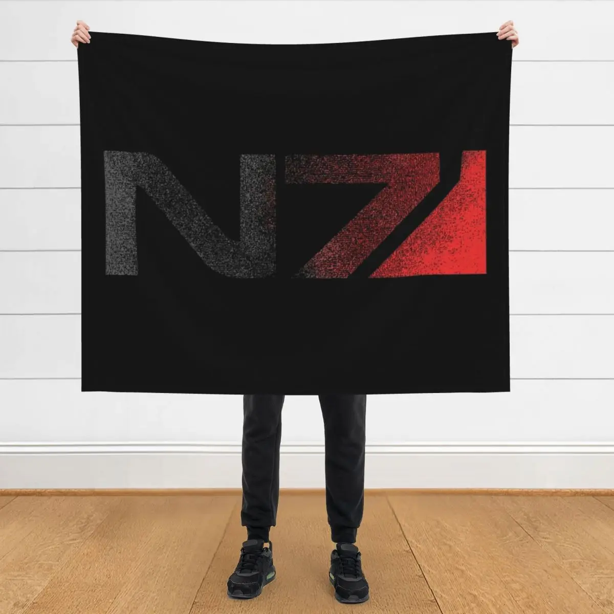 

Mass Effect N7 Distressed Logo Throw Blanket warm winter Sofa Comforter Blankets