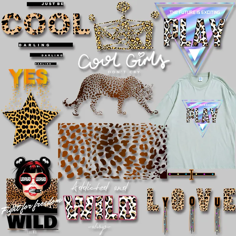 'Cool Girls' 'Love You' Heat Transfer printing Patches for clothing Iron-on Transfers Washable Ironing stickers