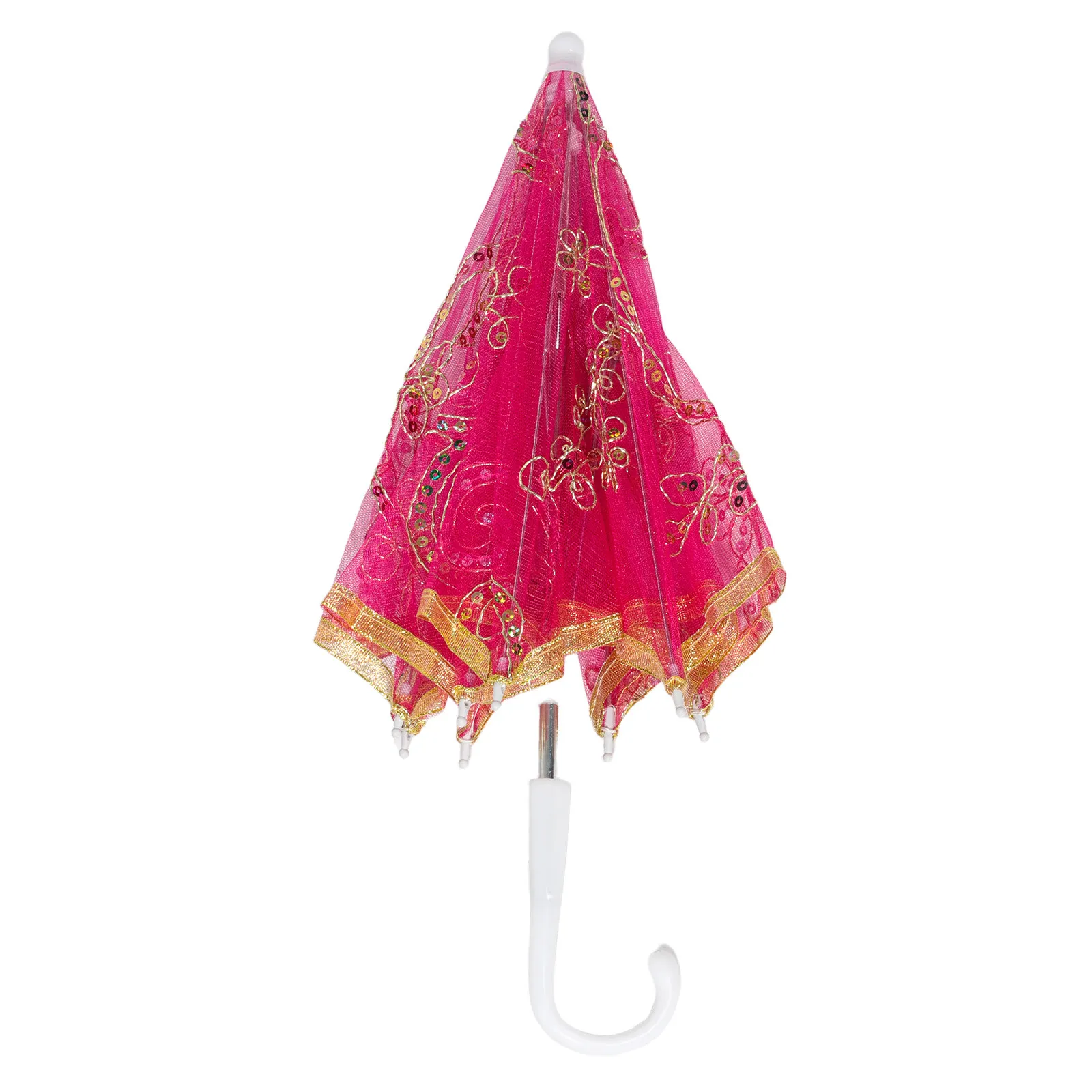 Children's Performance Dance Umbrella Retro Folding Umbrella Elegant Lace Pattern Lightweight Portable Prop for Photography