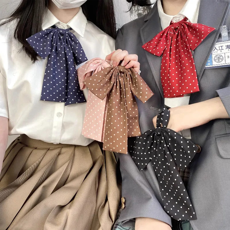 Sweet Style Uniform JK Bow Tie Women's Polka Dot Colorful Necktie for Shirts Lolita School Dress Wedding Party Bowknot Collar
