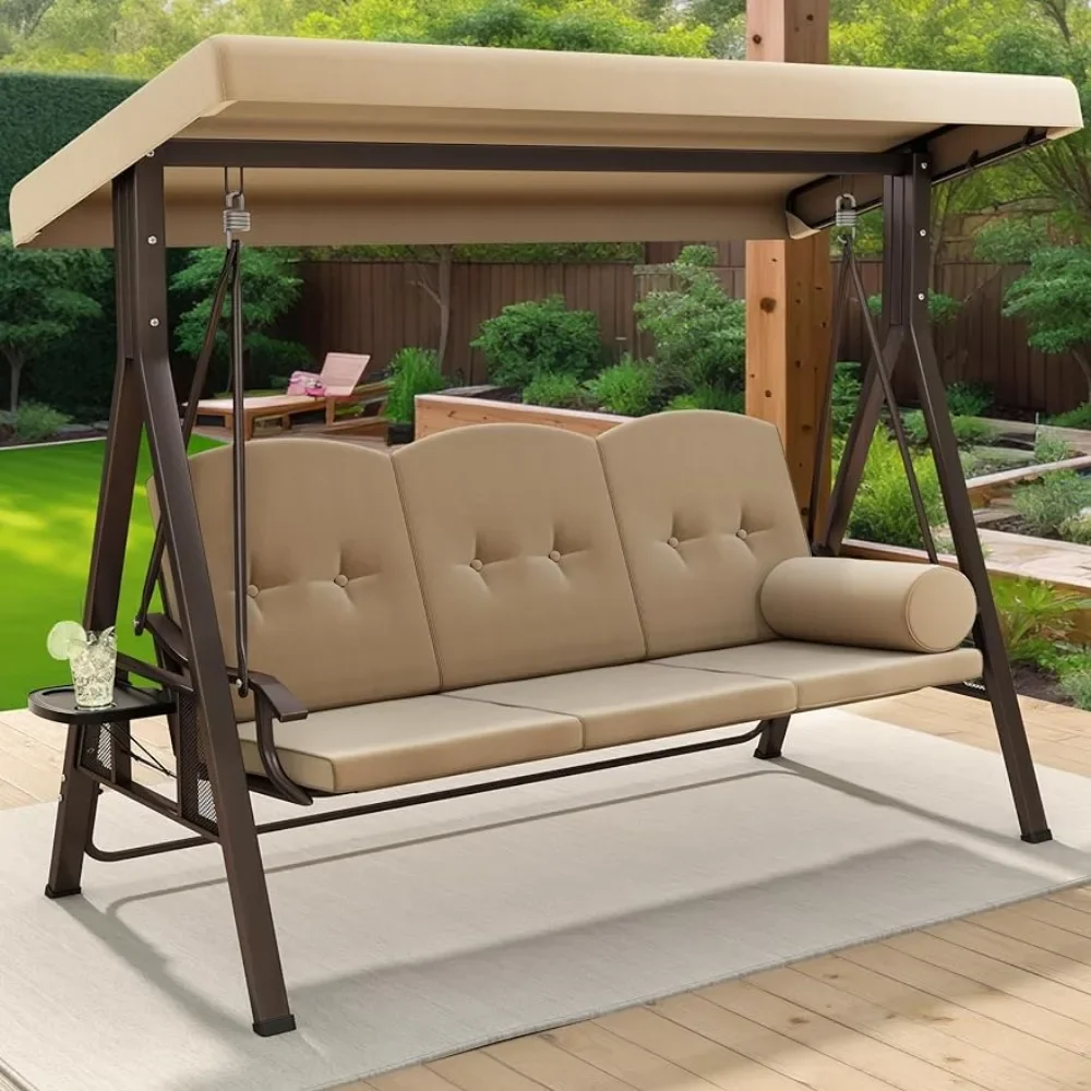 Outdoor Garden Swings Balcony Swing Chair Lawn Backyard Brown Freight Free