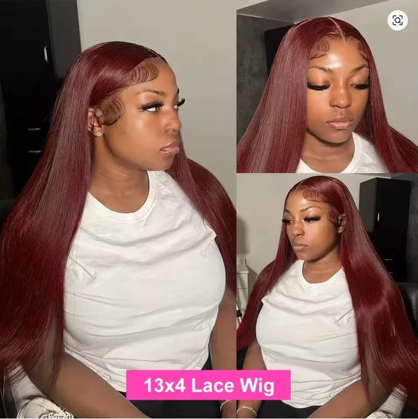 

Reddish Brown Bone Straight Wigs Human Hair13x4 HD Lace Frontal Wigs Brown Lace Front Human Hair Wigs For Women 100% Human