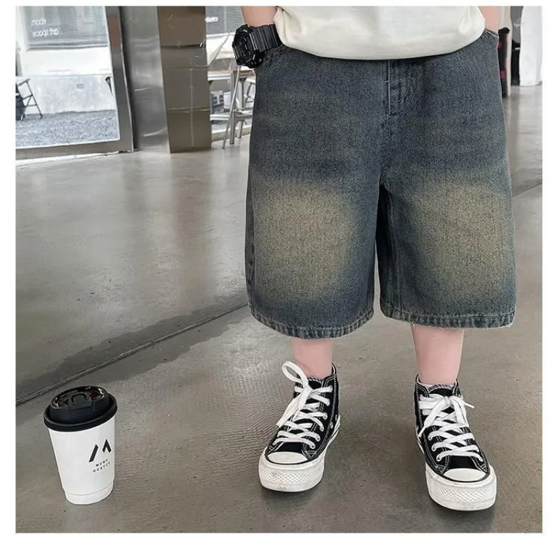 1-10 Jahre Jungen-Jeansshorts RAISE, lockere Sommer-Kindershorts mit elastischem Bund, lässige Shorts für Kleinkinder und Babys, Jungen-Jeansshorts – Detail 14