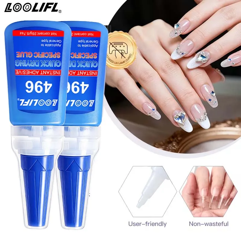 Super strong waterproof nail glue, durable for over 60 days, no need for curing, fast bonding, strong nail glue suitable for women's press-on nails, nail art, and nail supplies, with superior adhesive strength, large capacity design, one bottle is equivalent to ten bottles
