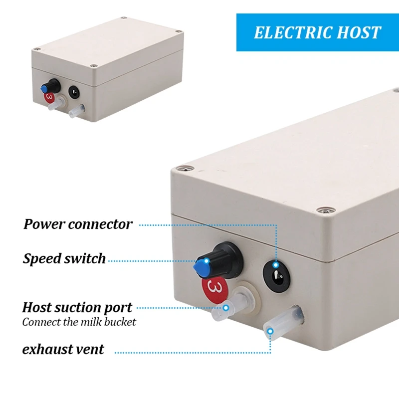 Imagem -03 - Máquina de Ordenha Elétrica do Pulso Acessório para o Burro Ovelha Vaca 12v pc