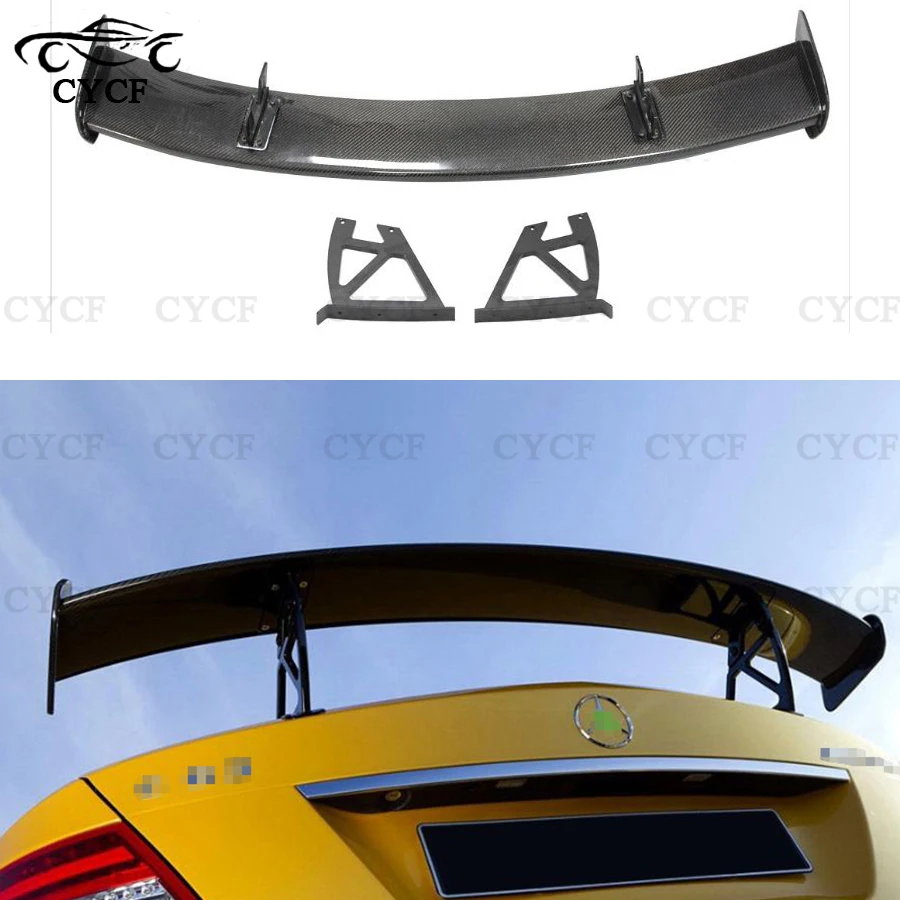 For Mercedes-Benz C Class W204 C63 C180 High quality Carbon Fiber Spoiler Tail fins Rear Trunk Guide Wing Rear Wing Body Kit