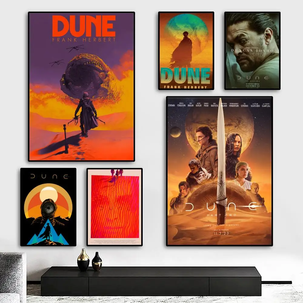 2024 Sci-Fi-Film Dune Part 2 Poster HD-Kunstposter, selbstklebend, wasserfest, für Zuhause, Wohnzimmer, Schlafzimmer, Bar, ästhetische Dekoration