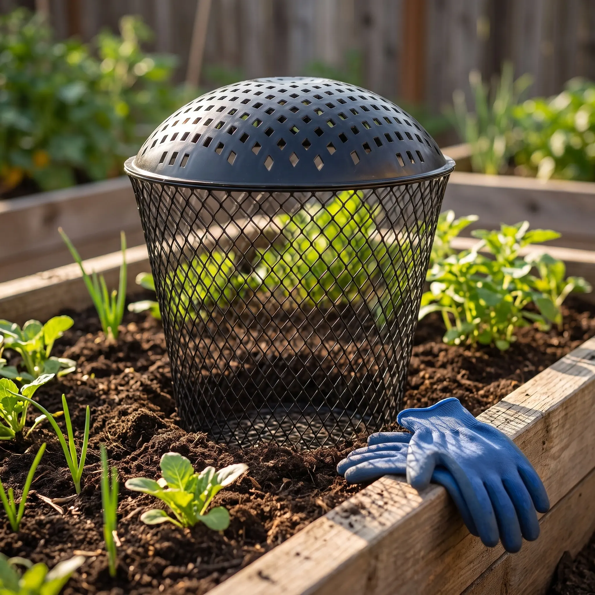 1Set Underground Worm Composter Outdoor Compost Bin Ventilated Mesh Lid Kitchen Food Waste Recycling Garden Flowers