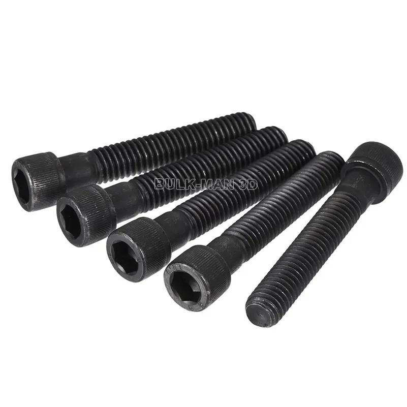 20pcs M3 M4 M5 Black Carbon Steel Hexagon Hex Socket Cap Allen Head Screw Bolt Length 6-45mm