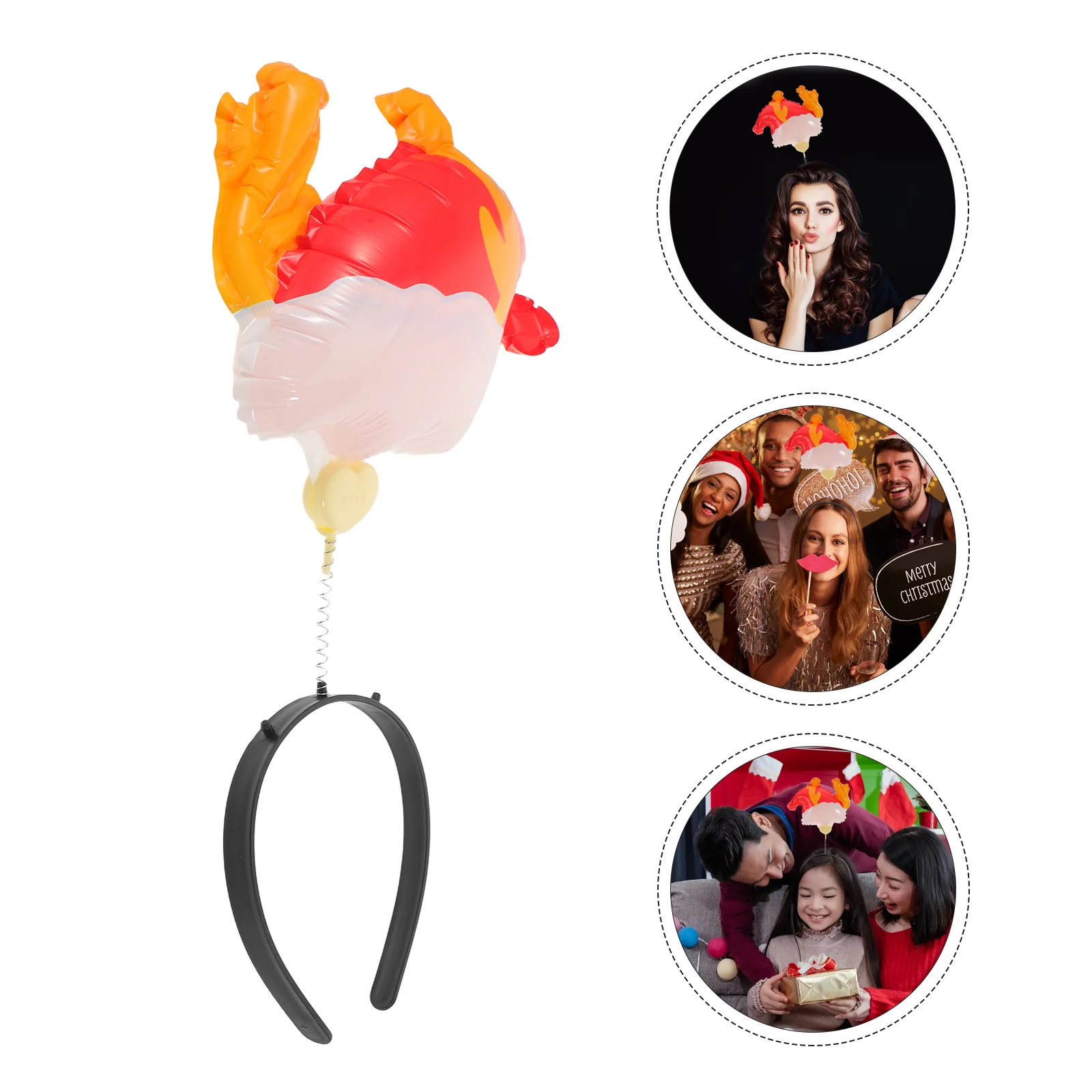 

10Pcs Christmas Reindeer Antler Headbands Lightweight Adjustable Holiday Party Hairband Cute Deer Costume Accessories Festive