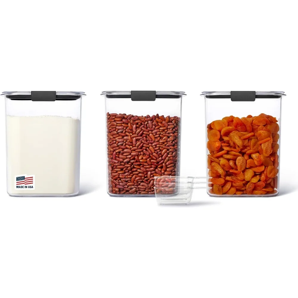

BPA-Free Airtight Food Storage Containers Set with Lids and Scoops, Clear 16 Cups for Kitchen Pantry Organization
