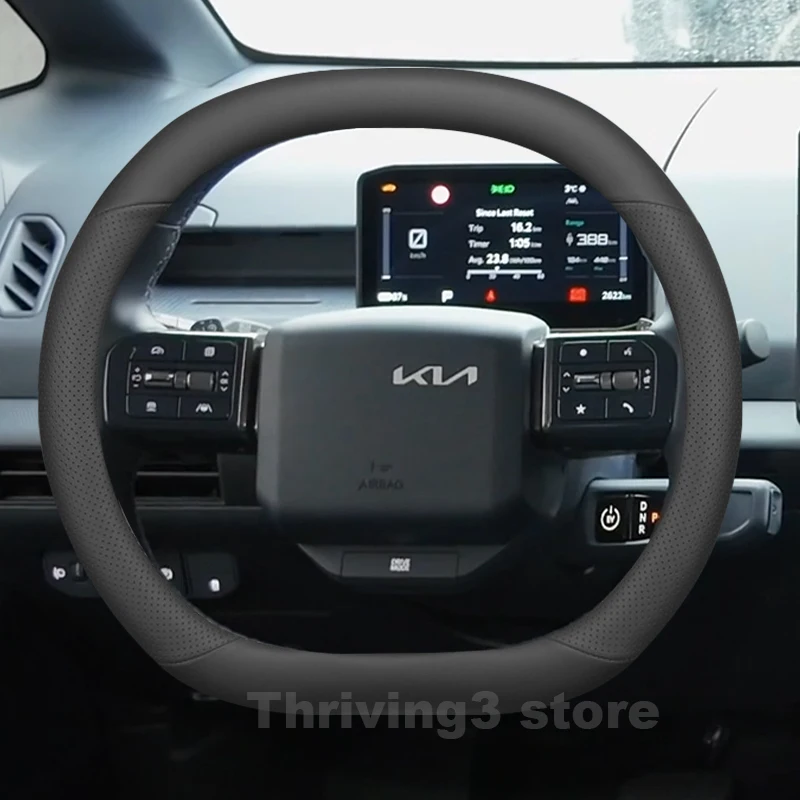 Leather Car Steering Wheel Cover For ALL NEW Kia PV5 2025 2026 Covers For Covers Auto Steering Wheel Kia PV5 Accessories 2025