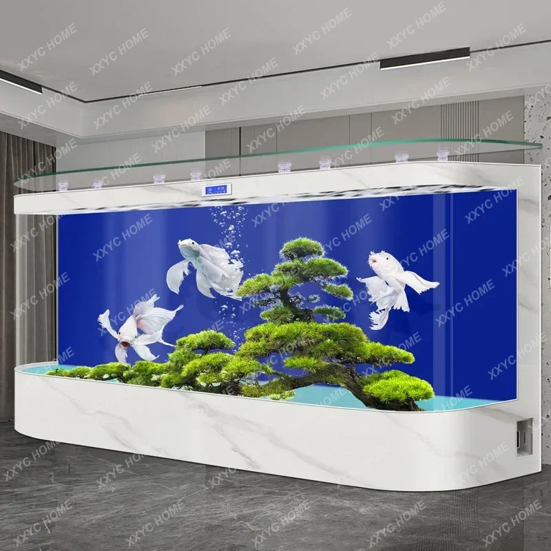 

Ornamental Fish Modern Aquarium Entrance Hall Indoors Hotel New Style Aquarium Simplicity Customizable Furniture
