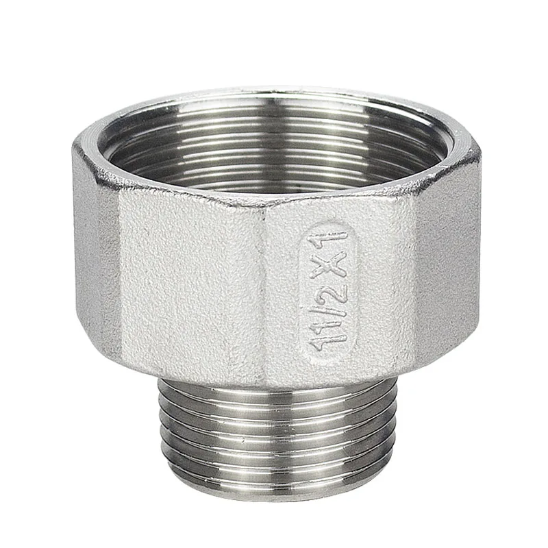 

1/4" 3/8" 1/2" 3/4" 1" 1-1/4" 1-1/2" BSP Female To Male Thread 304 Stainless Steel Socket Reducer Pipe Fitting Connector Adapter