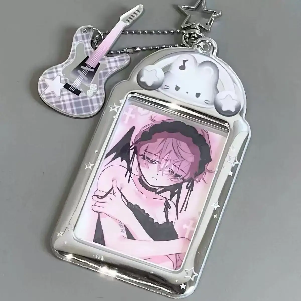 1PC Ins Cat Rabbit Photo Card Holder Kpop Photo Card Display Pendant Student ID Card Protective Cover  Kpop Idol Card Holder image 4