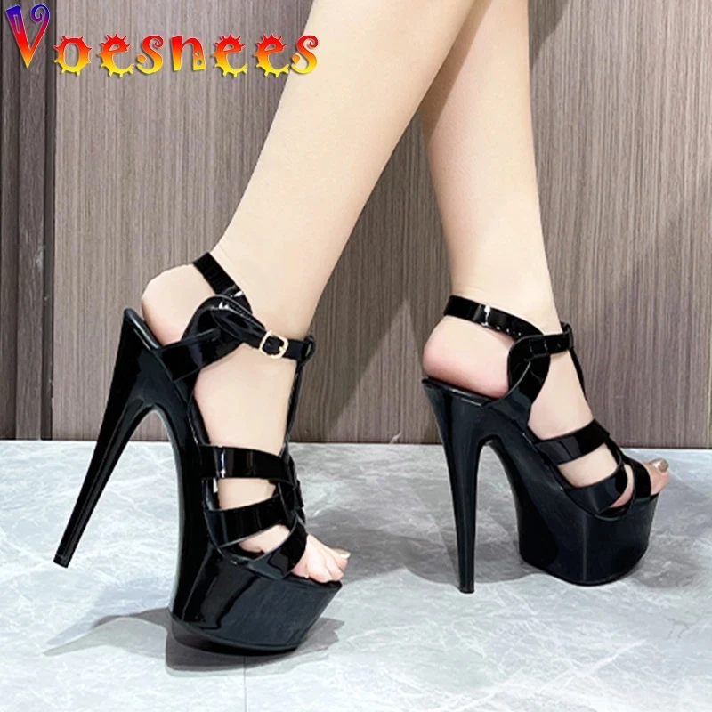 Women\'s Sandals Plus Size 14CM Wedding Stiletto Pumps Nightclub Simple Style Sexy High Heels Summer Party Platform Ladies Shoes