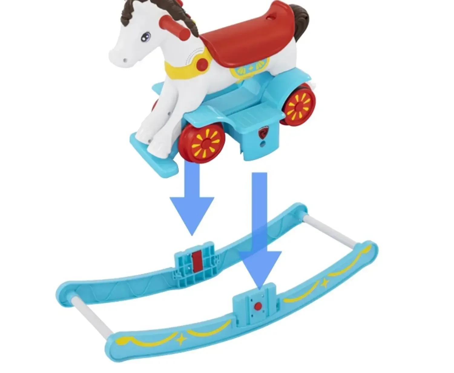 Electric track pony car rocking horse two-in-one can seat 1-3 years old car