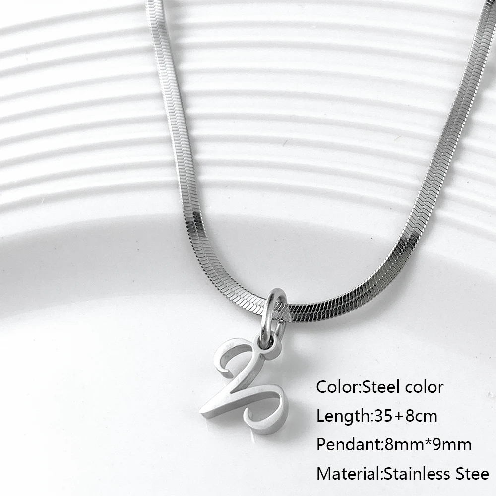 10PCS Wholesale New 2024 Women's Personalized Necklace Stainless Steel 12 Zodiac Zodiac Pendant Necklace Birthday Gifts