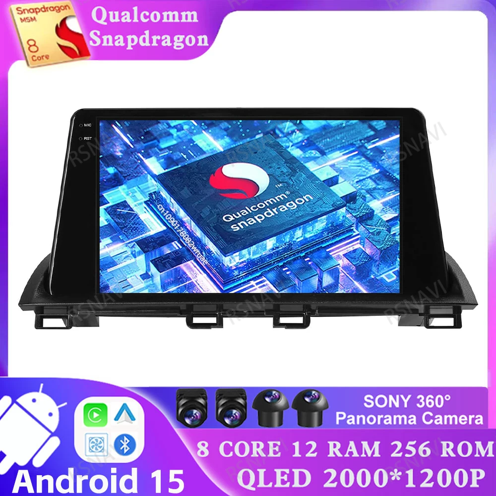 

Android 15 for Mazda 3 Axela 2014-2017 2018 2019 DSP Viedo Player GPS Wireless Carplay Auto Navigation DVD Autoradio Qualcomm BT