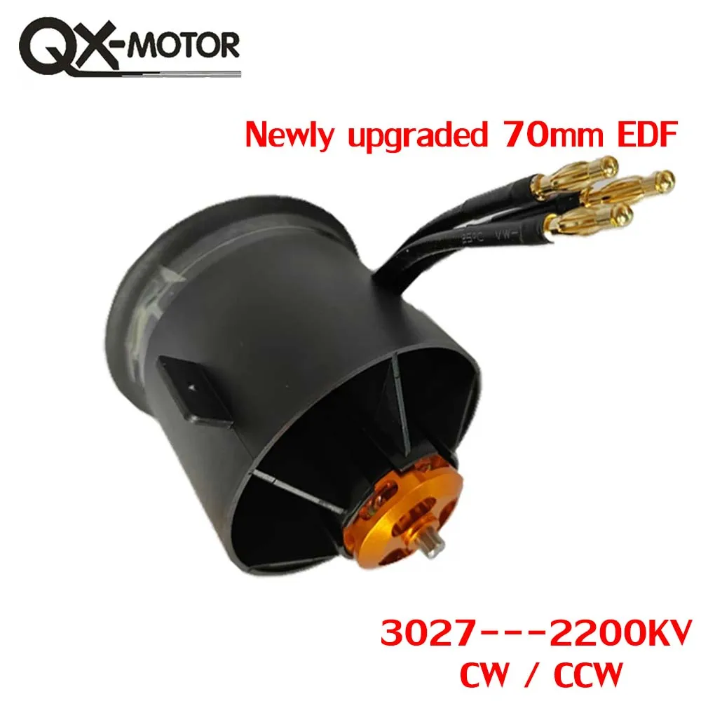 QX-Motor 70mm EDF QF3027 2200KV Brushless Motor 6s lipo battery use 100A ESC For RC drone Model Accessories