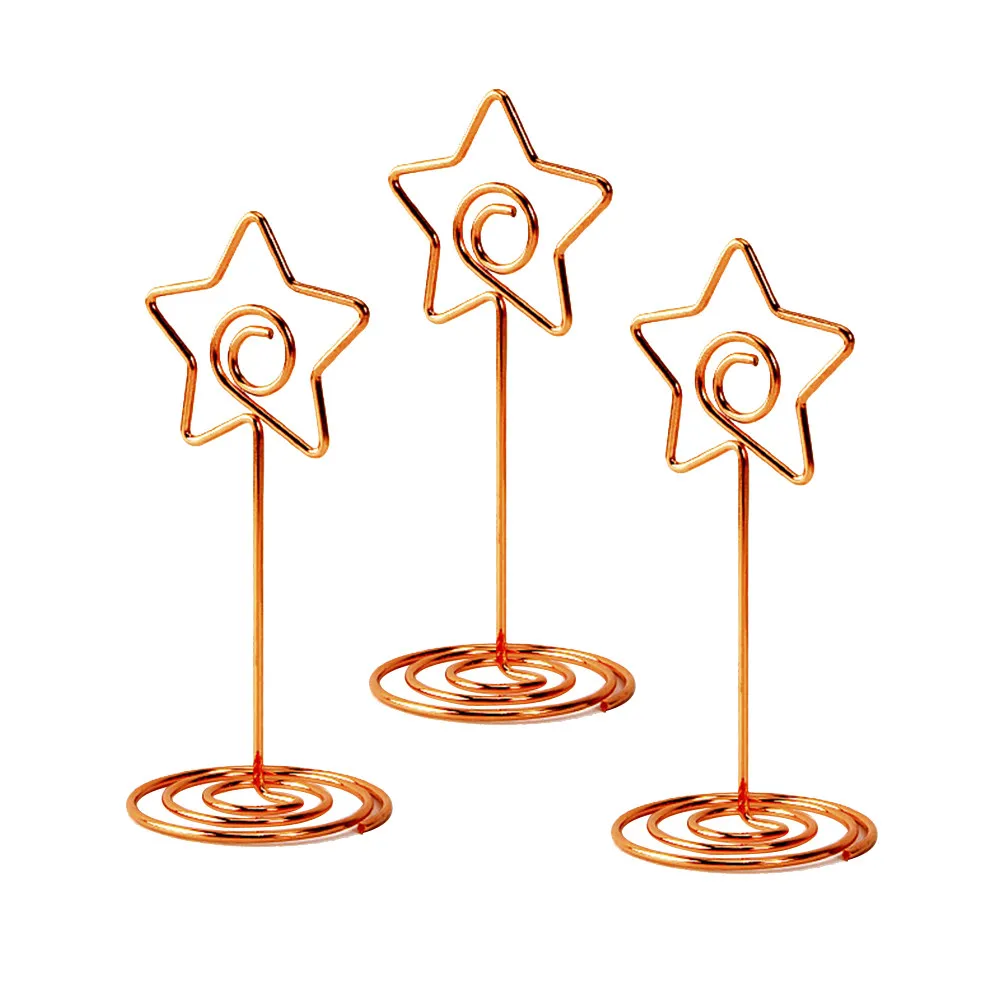 10Pcs Star-Shaped Memo Clips Rose Gold Desktop Note Clip Stand for Photos Cards Postcards Table Number Plates Home Office