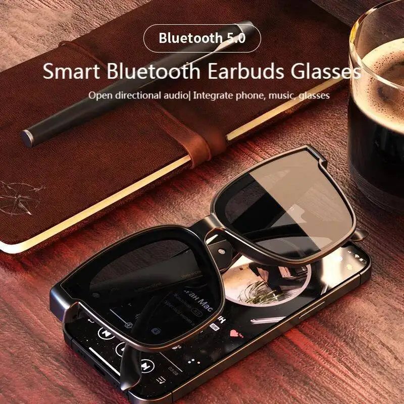 Bluetooth 5.0 Air Conduction Glasses Earphones Wireless Non in Ear Earhook Headphones Polarized Sunscreen Sunglasses Outdoor