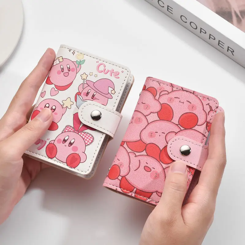 Cute Star Kirby Carteira Bolsa, Saco de Cartão, Sanrio Desenhos Animados, Anime Cinnamoroll, Grande Capacidade, Multi Card Storage Acessório