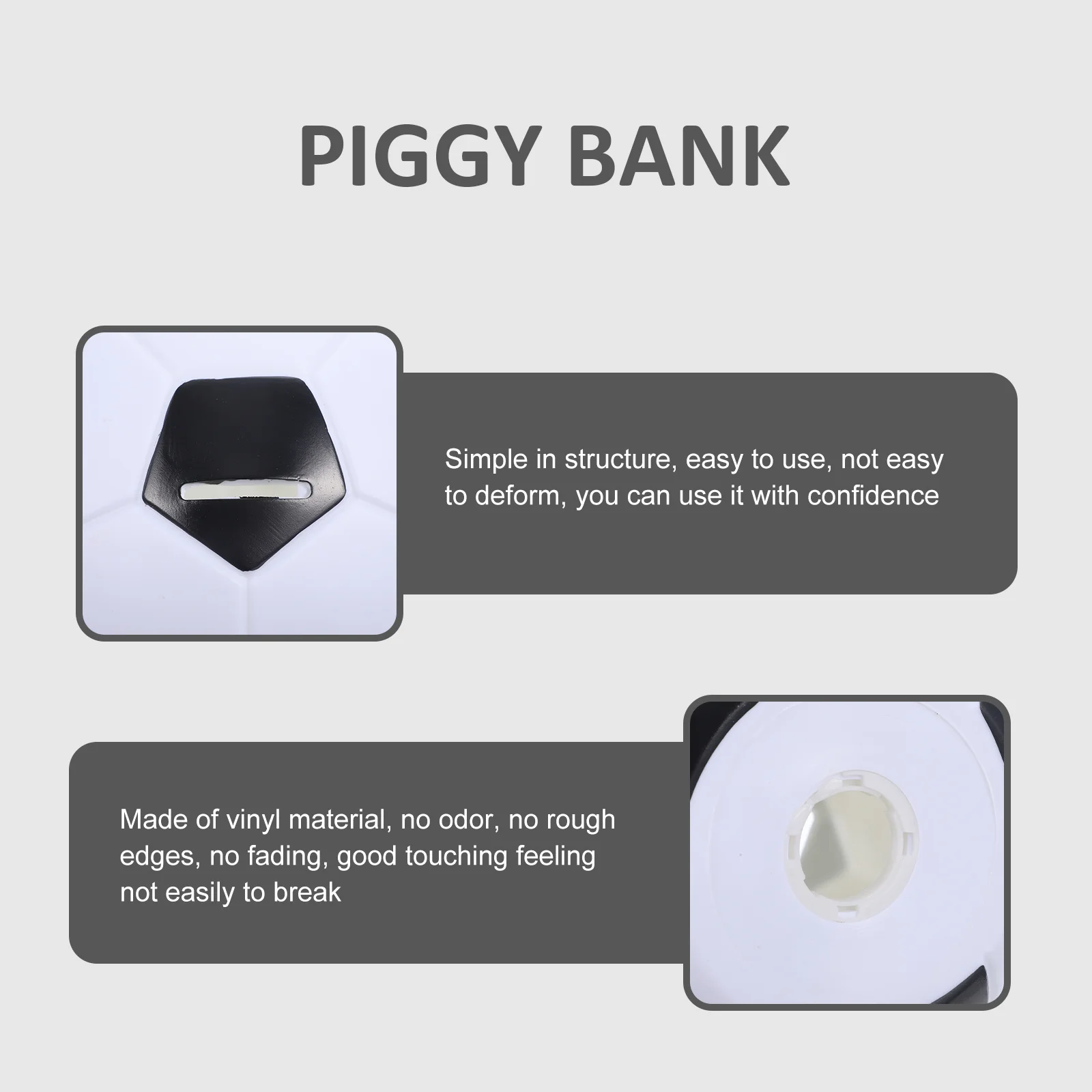 

Exquisite Football Piggy Bank Vinyl Material Safe No Rough Edges Perfect Gift for Kids Boys Home Decor Soccer Piggy Bank