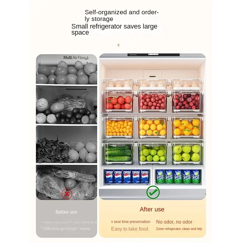 Large Capacity Freshness Preservation Box Micro Vacuum Sealing Food Grade Refrigerator Storage for Quick Frozen Fruits