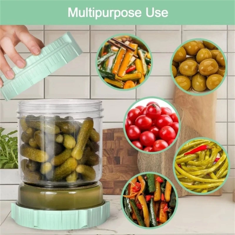 Barattolo per sottaceti con filtro Flip Contenitore da 50 once Coperchio a prova perdite Barattolo separatore sicuro per a e