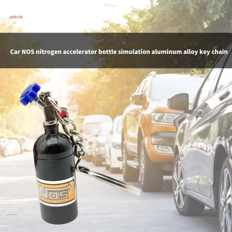 Nitrous Oxide Bottle Simulation Keyring, Aluminum, Perfect Gift for Motorbike Car Lover Enthusiasts Daily Use and Shows