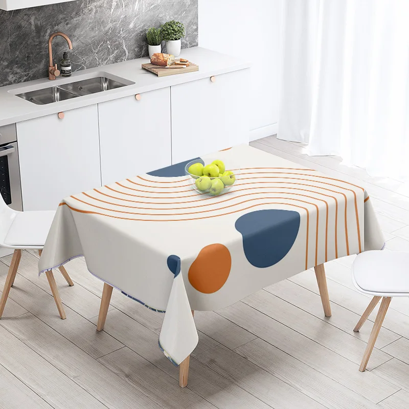 مجردة هندسية مفرش المائدة مقاوم للماء مقاومة للبقع الطرف الديكور مطعم مقهى طاولة طعام مفارش المائدة 140X200cm