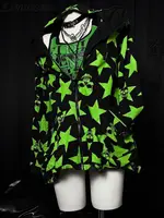 Kimutomo-chaquetas Vintage con estampado de calaveras para mujer, prendas de vestir a la moda de otoño, abrigos góticos Grunge, Harajuku estético Y2k