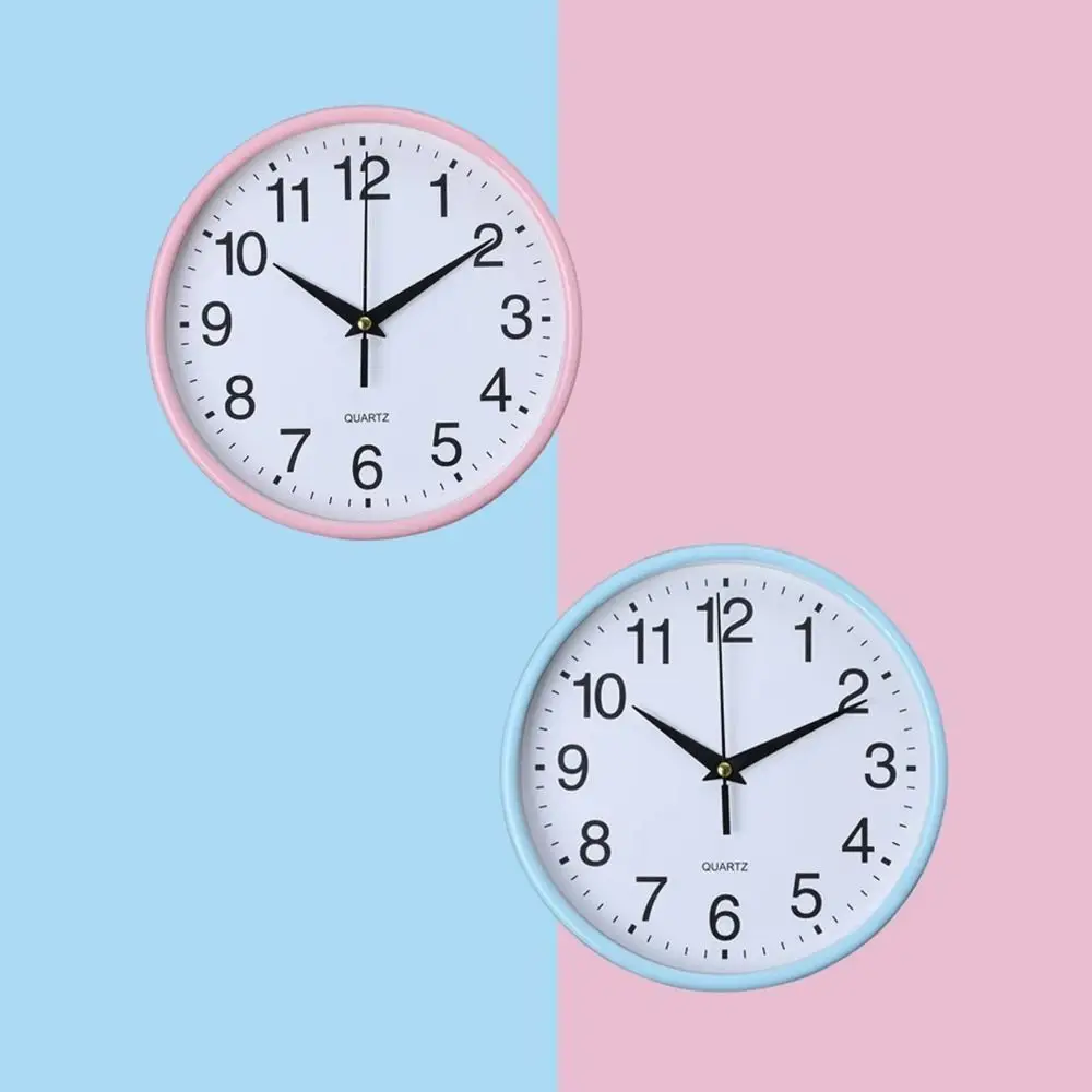Battery Operated Hanging Clock Easy-to-read Accurate Round Wall Clocks Easy To Install 8 Inch Modern
