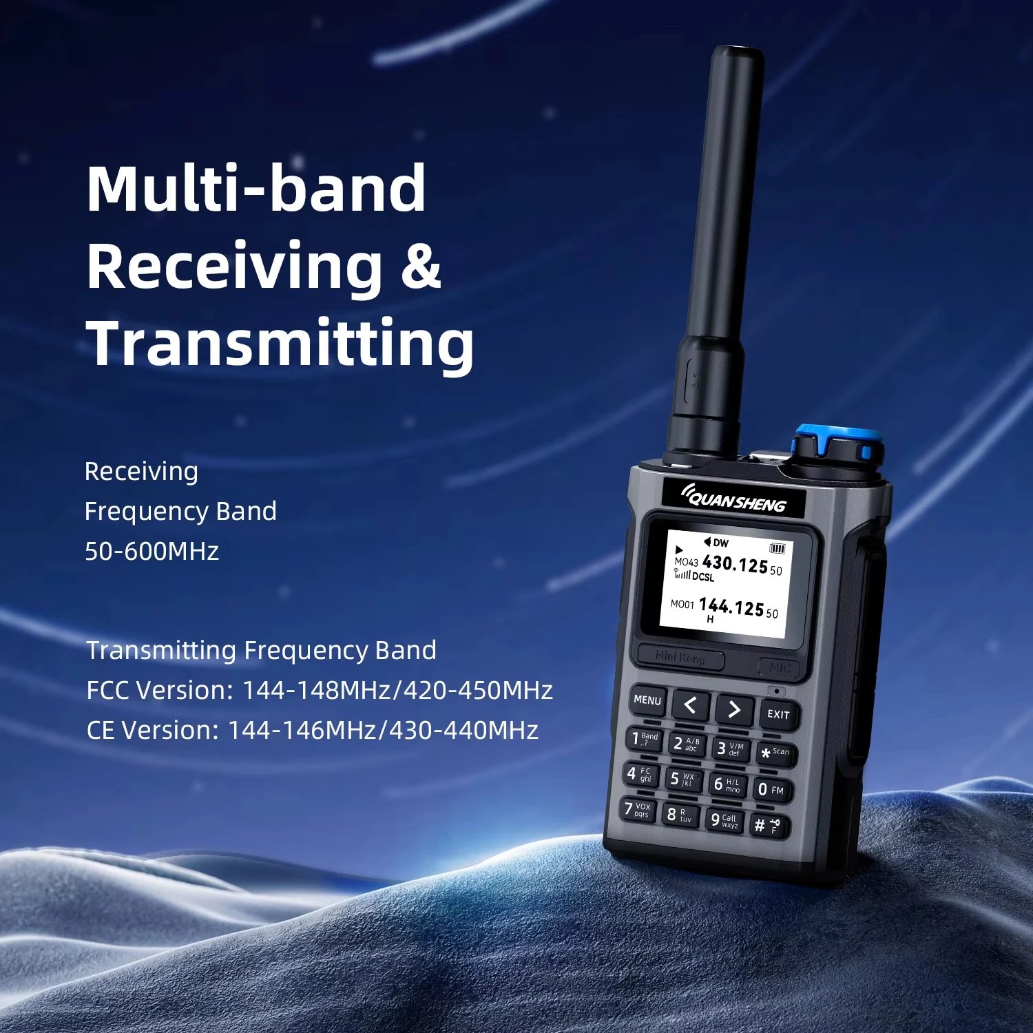 Quansheng UV-K1 5W Vhf Uhf Two Way Radio，Noaa Weather，Am Fm Aviation Receive，200 Channels For Security Guard