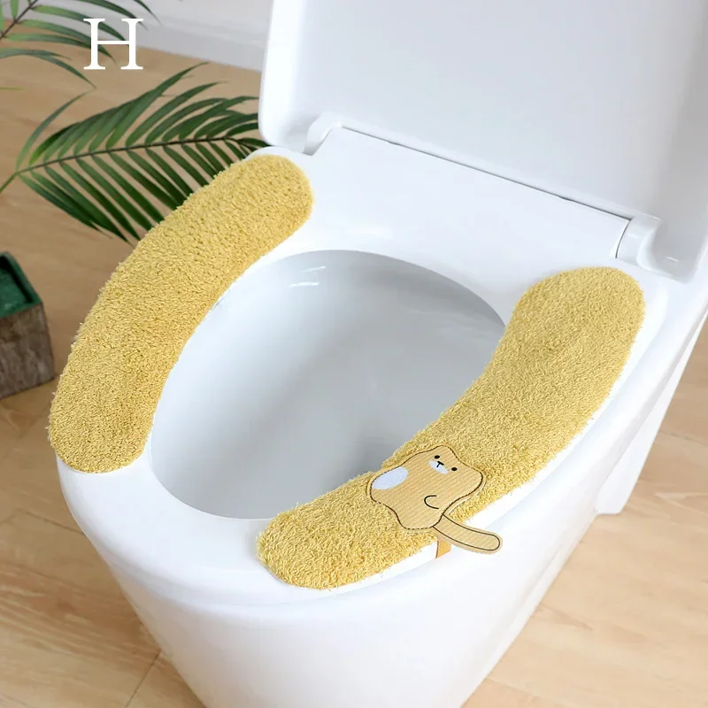 Universal Toilet Seat Stickers With Handles Cartoon Toilet Cushion Pad Washable Household Bathroom Lid Cover Pad Cushion Mat