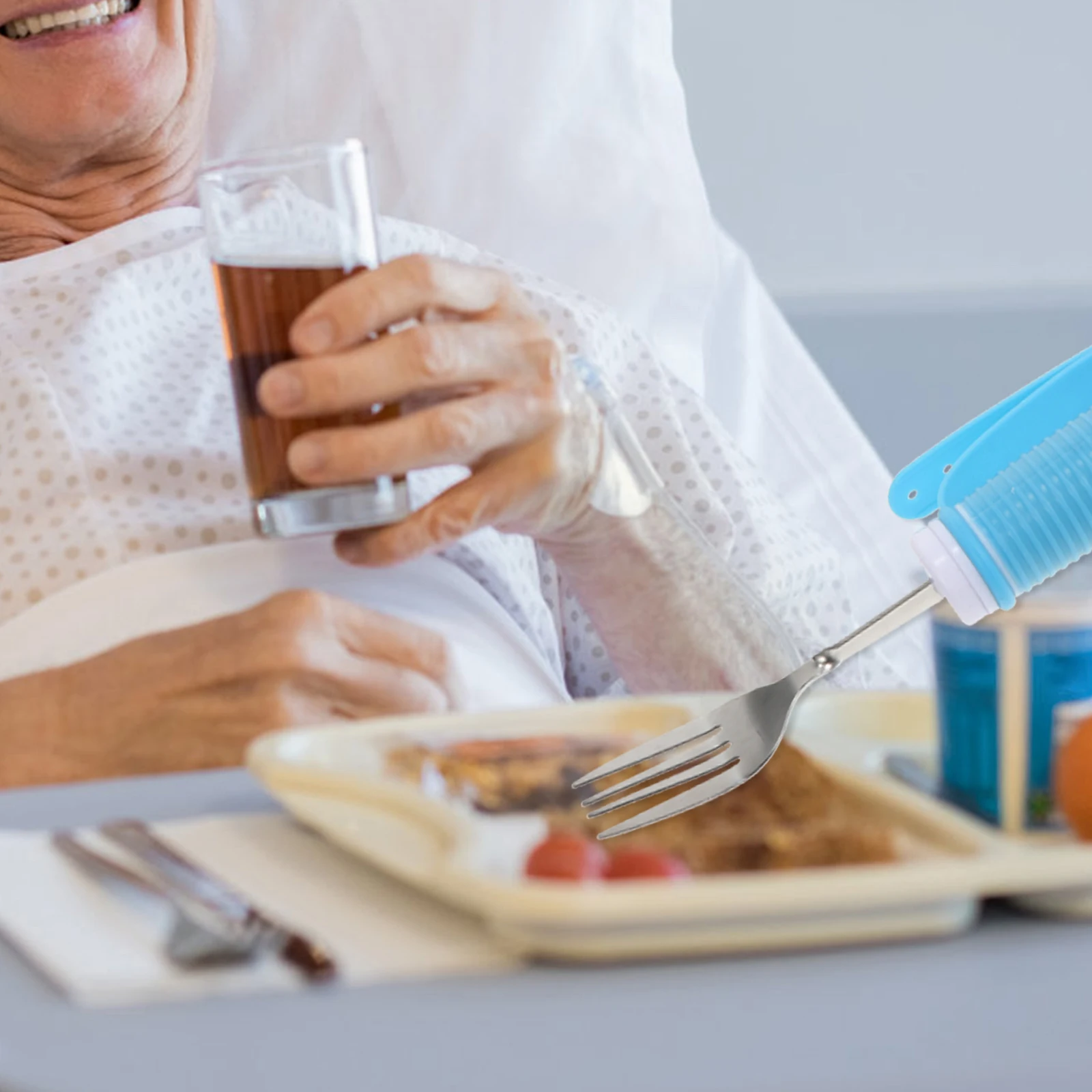 

Anti Shake Fork Elderly Utensils Sky Blue Stainless Steel Chopsticks Set Safe Materials Ergonomic Adaptive Tableware Kitchen Bar