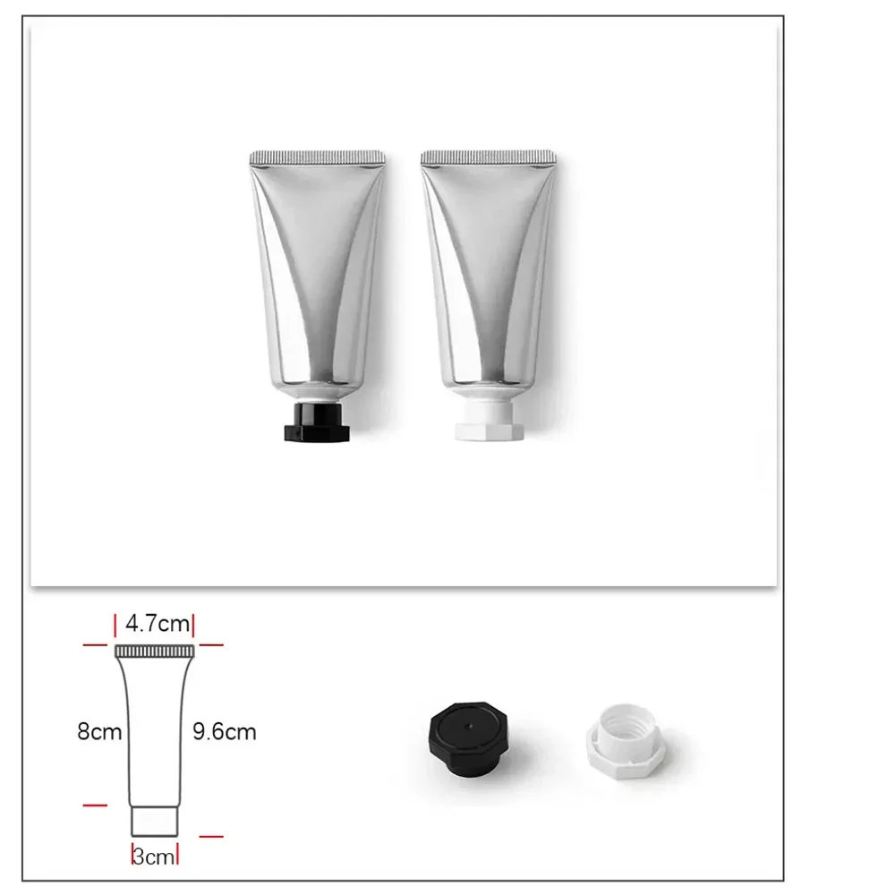 40ml 40g Silver Aluminum Plastic Laminated Squeeze Bottle Cosmetics Soft Tube Empty Lotion Cream Foundation Refillable Container