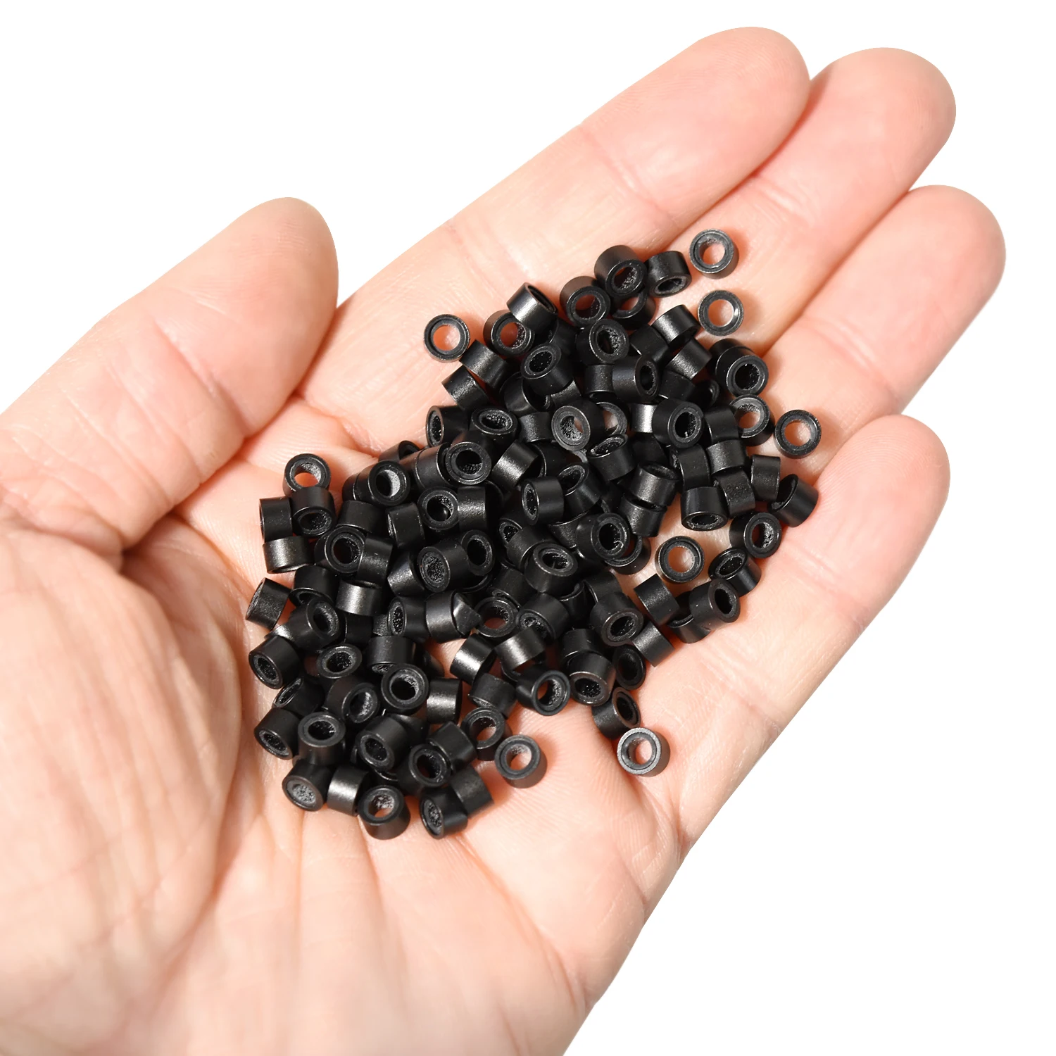 200Pcs 500Pcs/Pack 5.0mm Silicon Lined Micro Links Rings Beads Hair Ring Hair Beads Silicone Lined Beads 9 Colors Optional