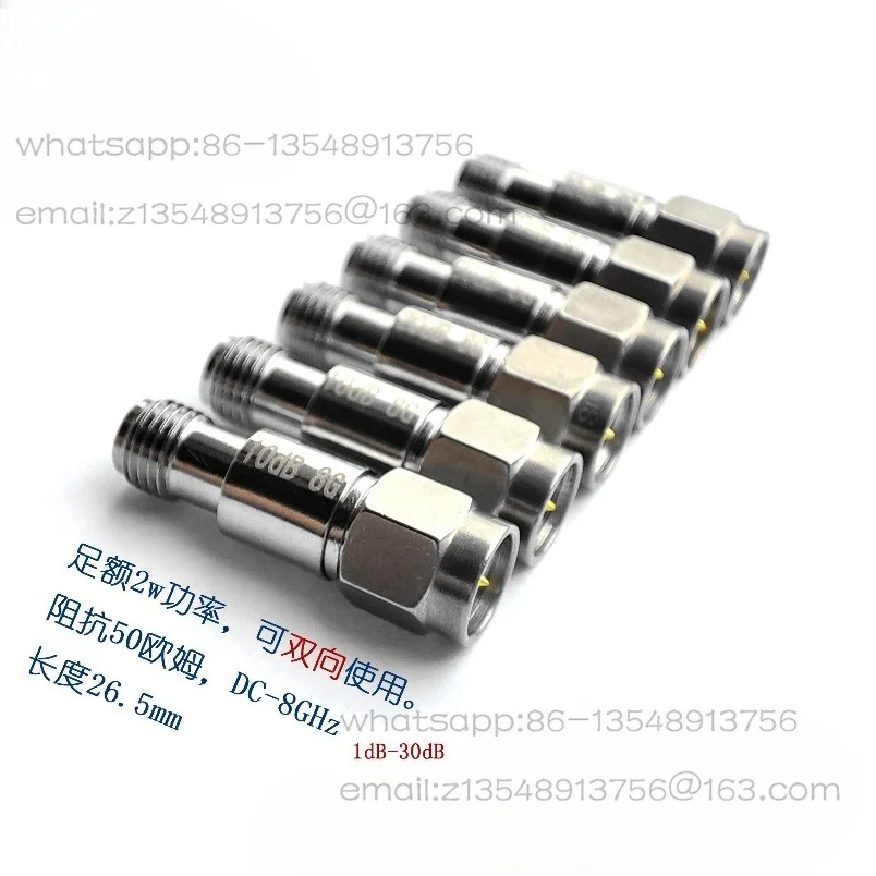 DC-8G SMA fixed coaxial attenuator 2W multi-dB value RF attenuation module 10 pcs price
