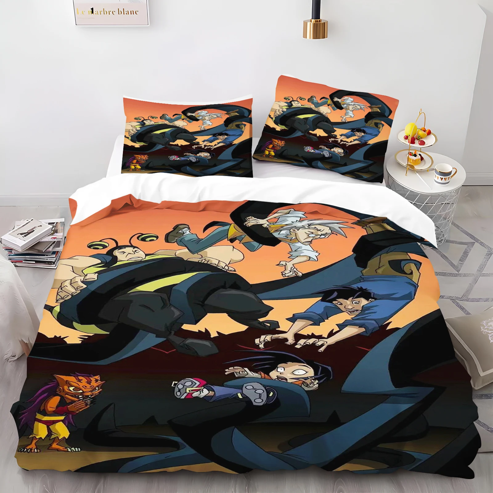 Jackie Chan Adventures Quilt Cover Cartoon Duvet Cute Printing Home Breathable Children Bedding Custom Made Various Sizes Set