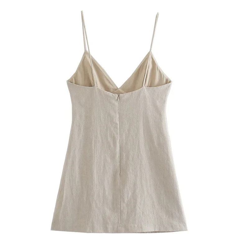 Rhinestone Sleeveless Slip Dress Summer Backless Short Dresses Women Sexy Vacation Party Dresses Beach Elegant Mini Dress