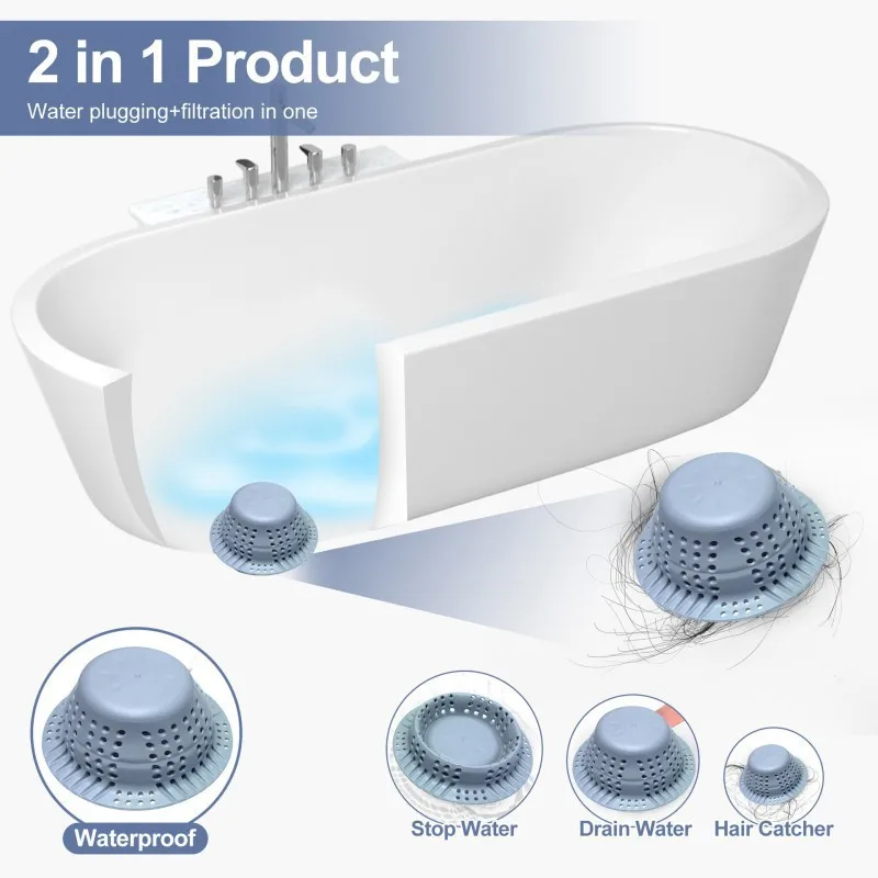 1PCS New Bathtub Drain Hair Catcher Collapsible Drain Protector for Pop-Up Regular Drains Shower Bathtub Tub Bathroom Sink