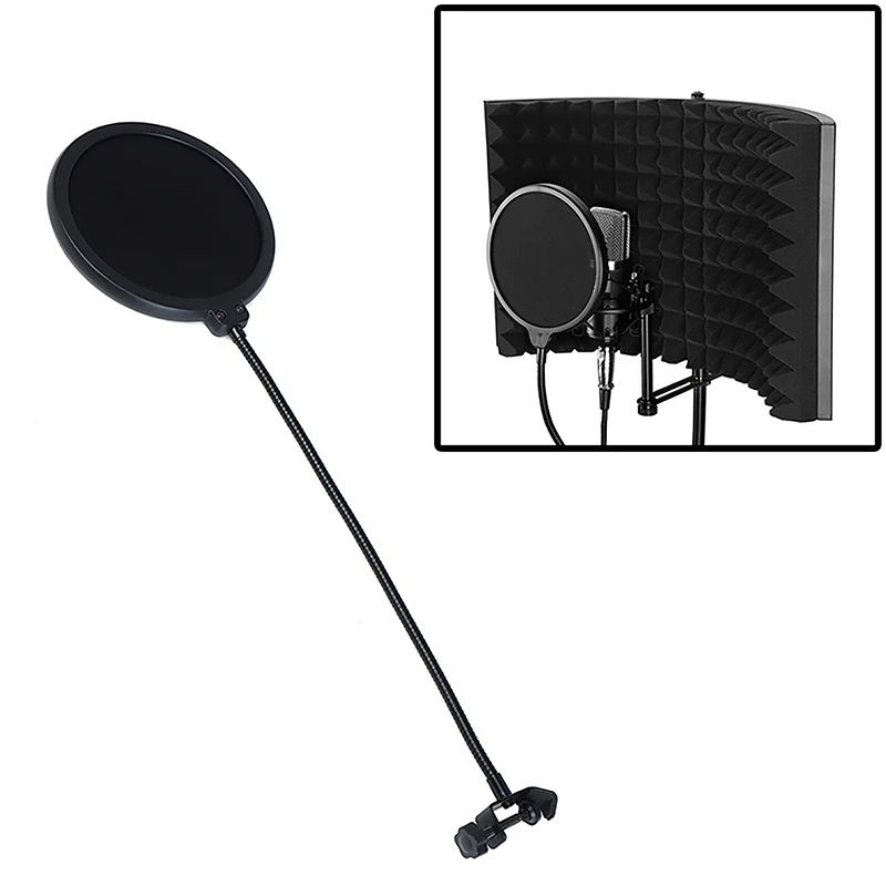 Double Layer Studio Microphone Pop Filter Flexible Wind Screen Sound Filter Mask Mic Shield for Speaking Recording Accessories