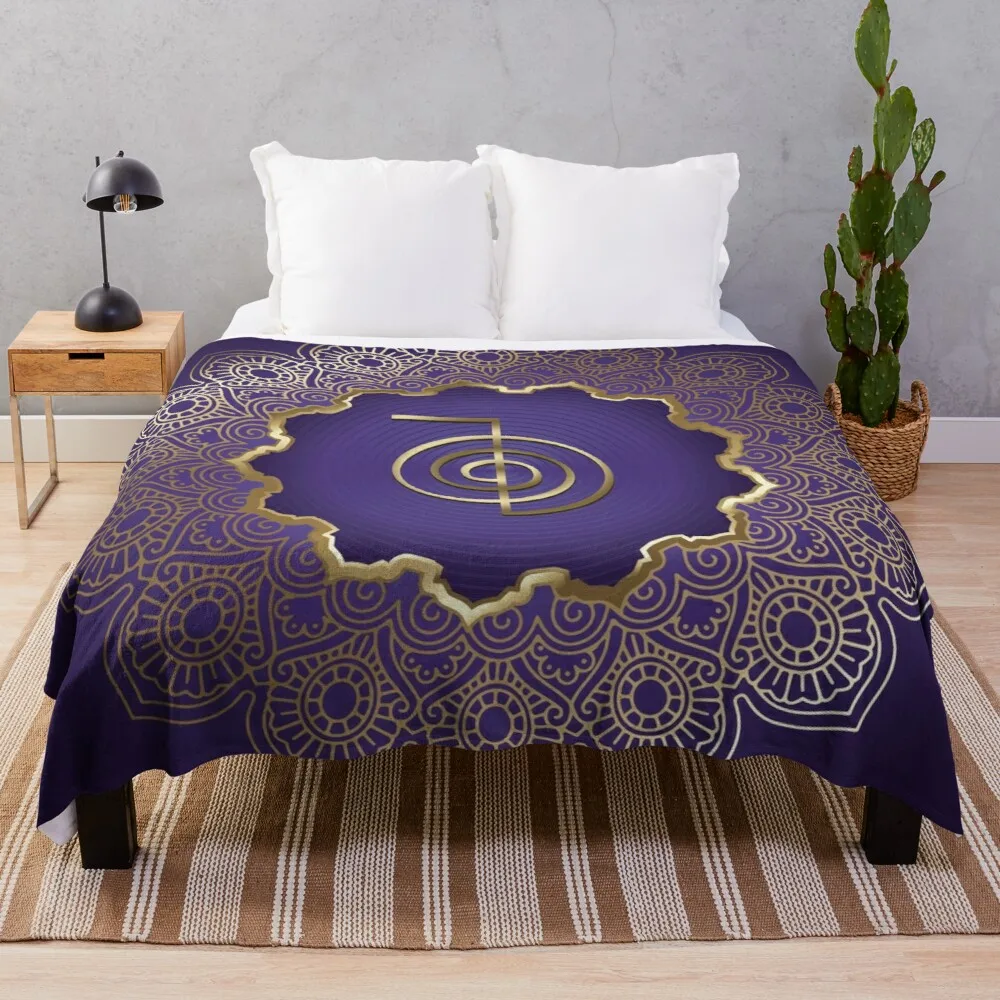 

Reiki Healing Cho Ku Rei, Golden Mandala Throw Blanket Thermal Blanket Baby Blanket Blanket For Baby