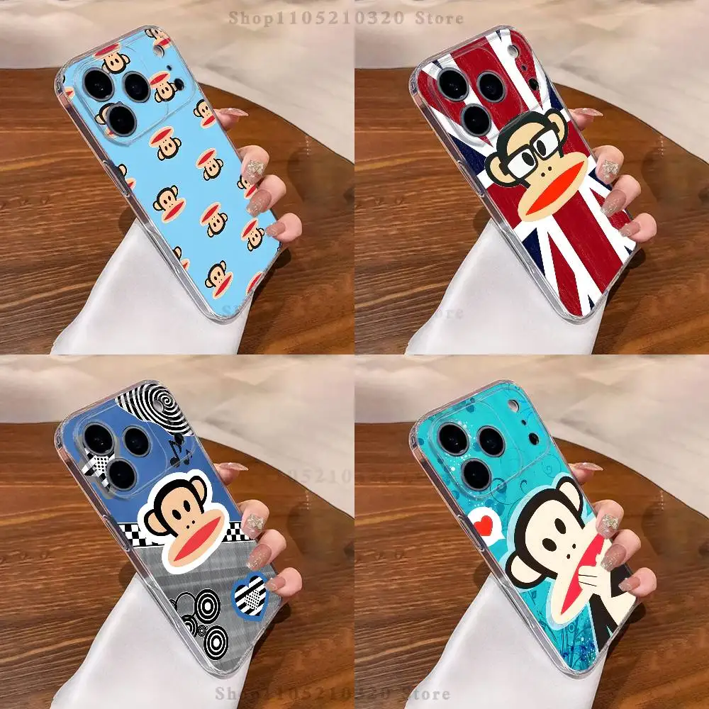 

monkey Funny P-Paul F-Frank Phone Case For iPhone 16,15,17,12,13,14,11 Max,Pro,Plus,X,XS,XR,SE4,E Mini Transparent Cover